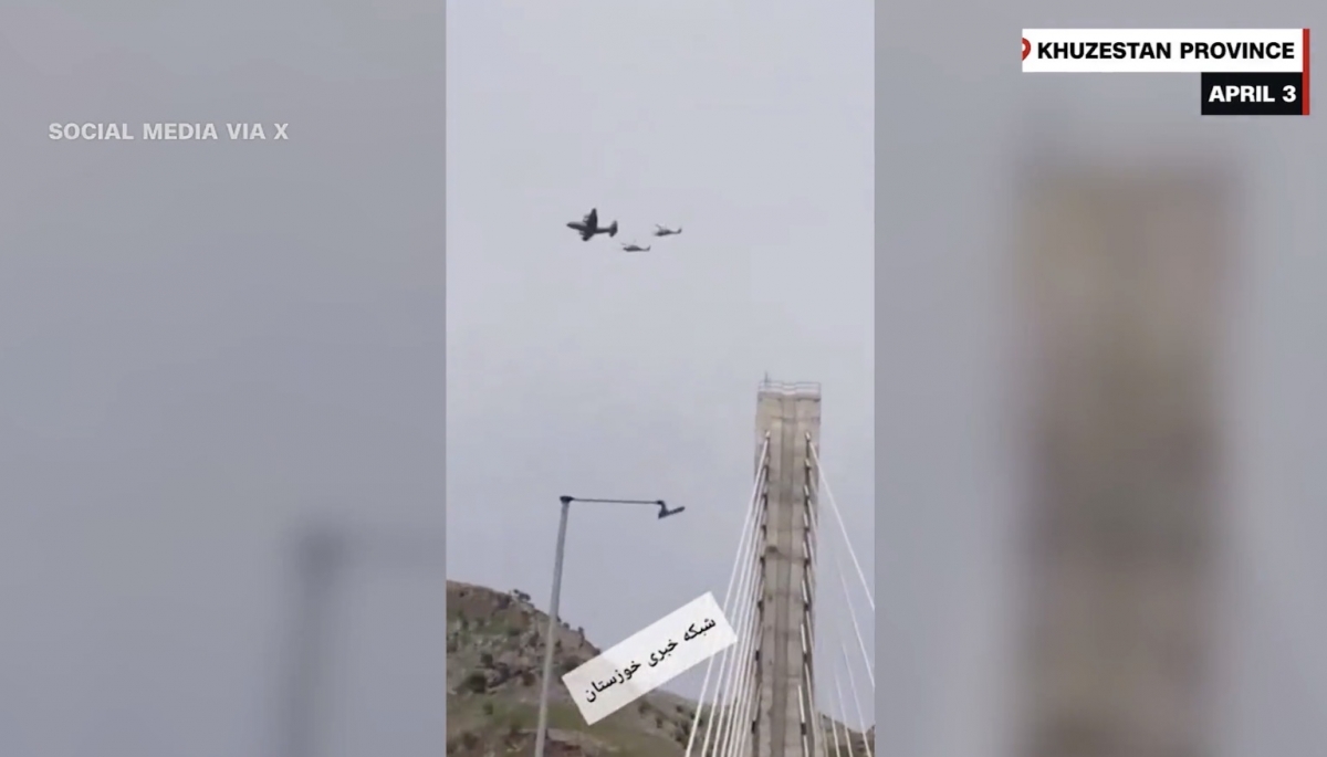 Ảnh chụp màn hình video đăng tải trên X được cho là hoạt động tiếp nhiên liệu của quân đội Mỹ ở miền Trung Iran. 