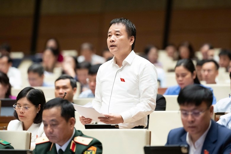 Đại biểu Phạm Nam Tiến phát biểu trên hội trường tại Kỳ họp thứ nhất, Quốc hội khóa XVI. Ảnh: Quốc hội