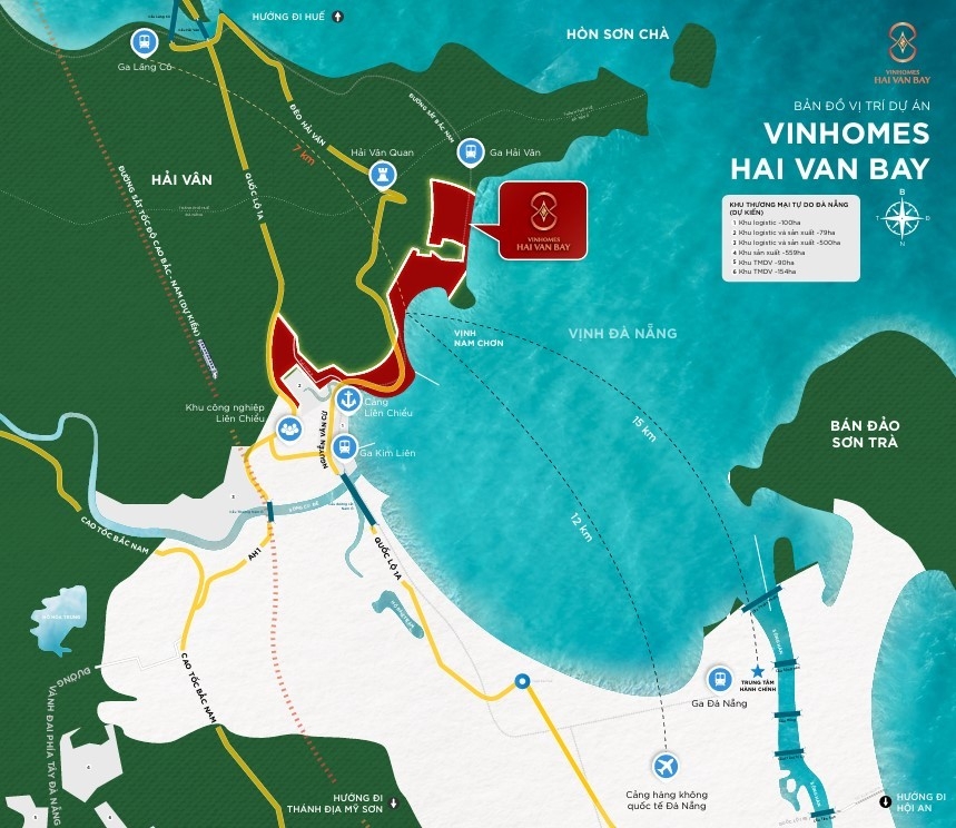Vinhomes Hải Vân Bay sở hữu vị trí chiến lược, dễ dàng kết nối đến trung tâm đô thị, cảng hàng không quốc tế Đà Nẵng, cảng Liên Chiểu… trong chưa đầy 20 phút di chuyển