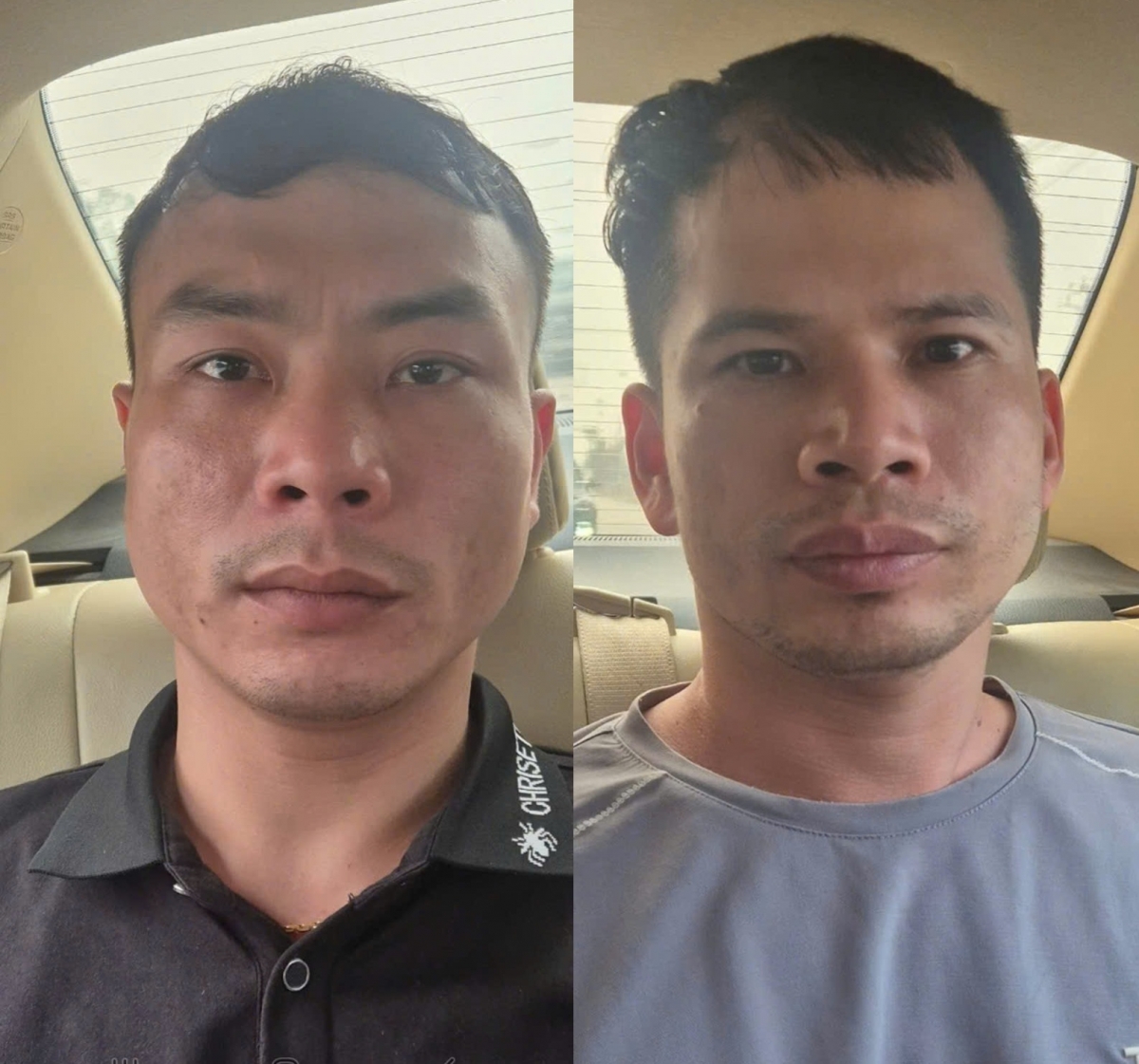 Hai đối tượng Khuất Quang Huy (trái) và Khuất Duy Thuyết.