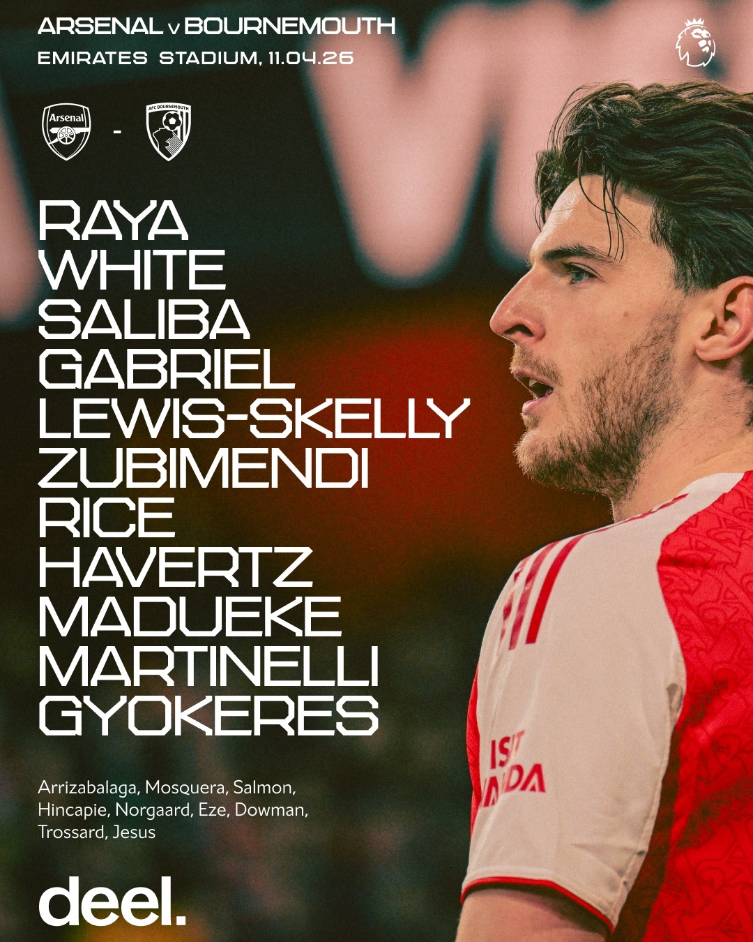 Đội hình xuất phát của Arsenal. (Ảnh: CLB)