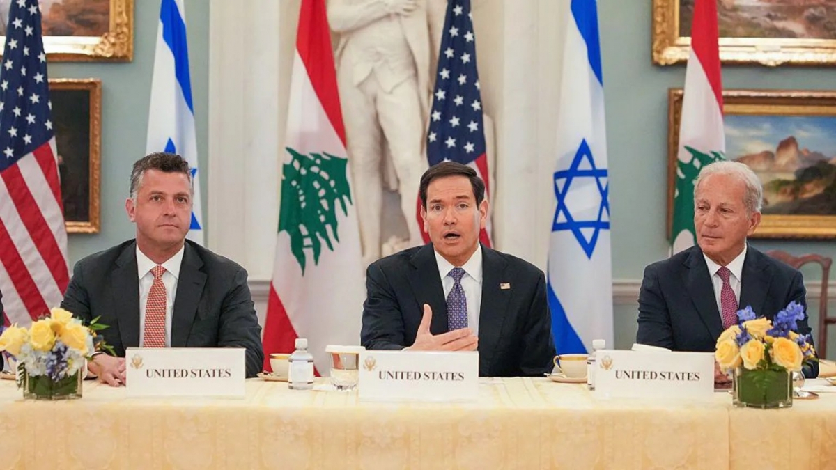 Các đại diện Israel và Lebanon hôm qua đã tiến hành đàm phán tại thủ đô Washington dưới sự trung gian của Ngoại trưởng Mỹ Marco Rubio (Ảnh: Reuters).