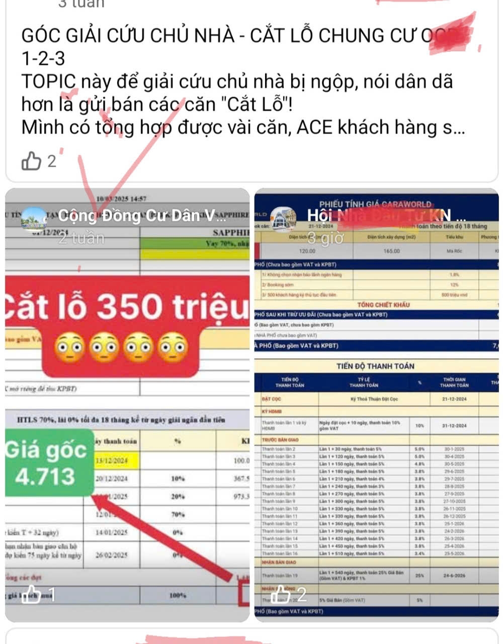 Hiện tượng "cắt lỗ" diễn ra 2 tháng nay. (Ảnh chụp màn hình)