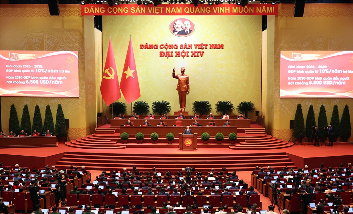 Đại hội đại biểu toàn quốc lần thứ XIV của Đảng Cộng sản Việt Nam. Ảnh: Quân đội nhân dân