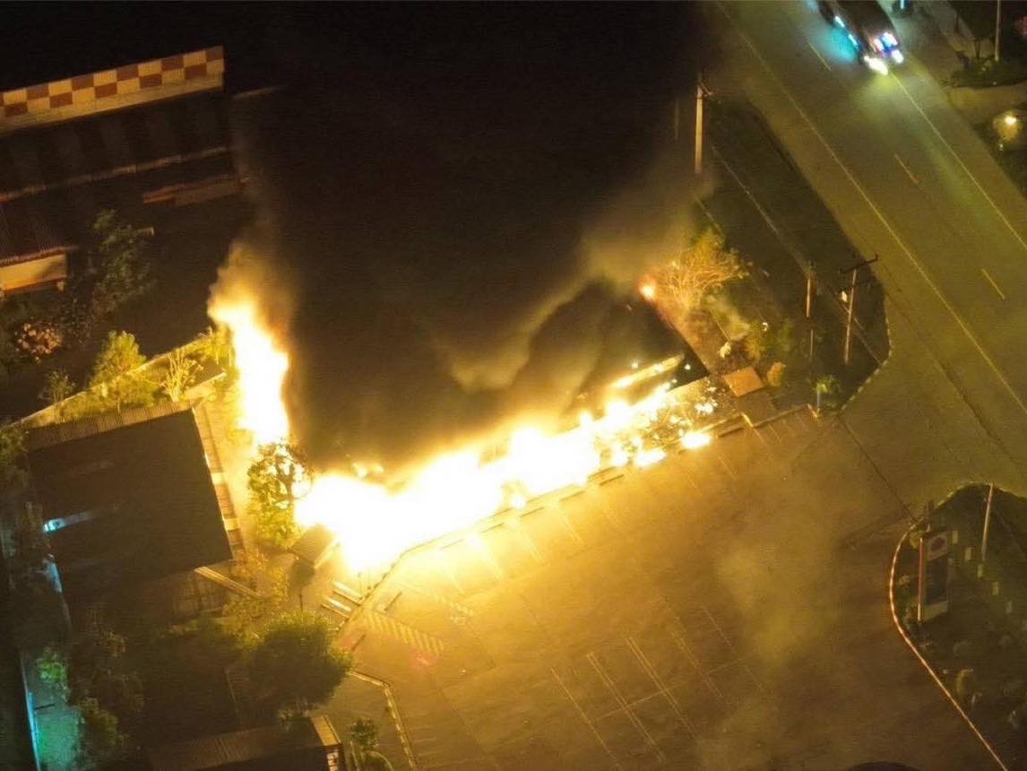 Hiện trường một vụ đốt phá, đánh bom tại miền Nam Thái Lan vào tháng 1/2026. Nguồn: Quân đội Thái Lan