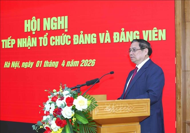 Thủ tướng Phạm Minh Chính, Bí thư Đảng ủy Chính phủ phát biểu tại hội nghị. Ảnh: Phương Hoa/TTXVN