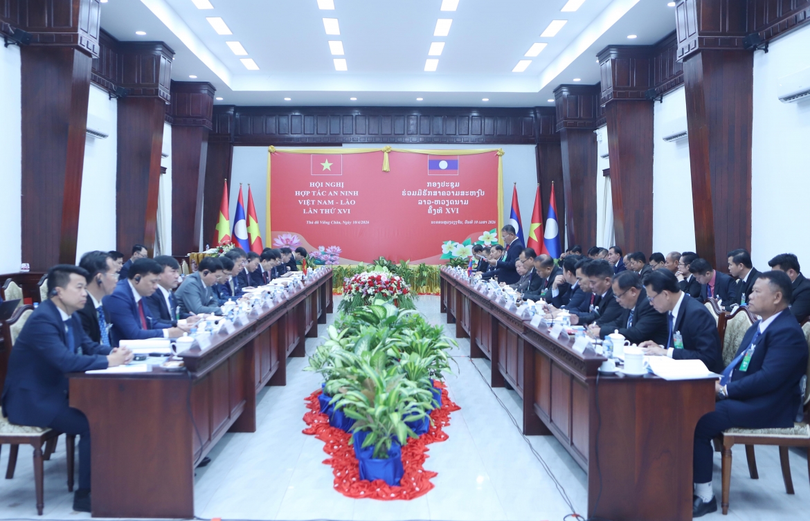 Quang cảnh Hội nghị Hợp tác An ninh Lào - Việt Nam lần thứ XVI