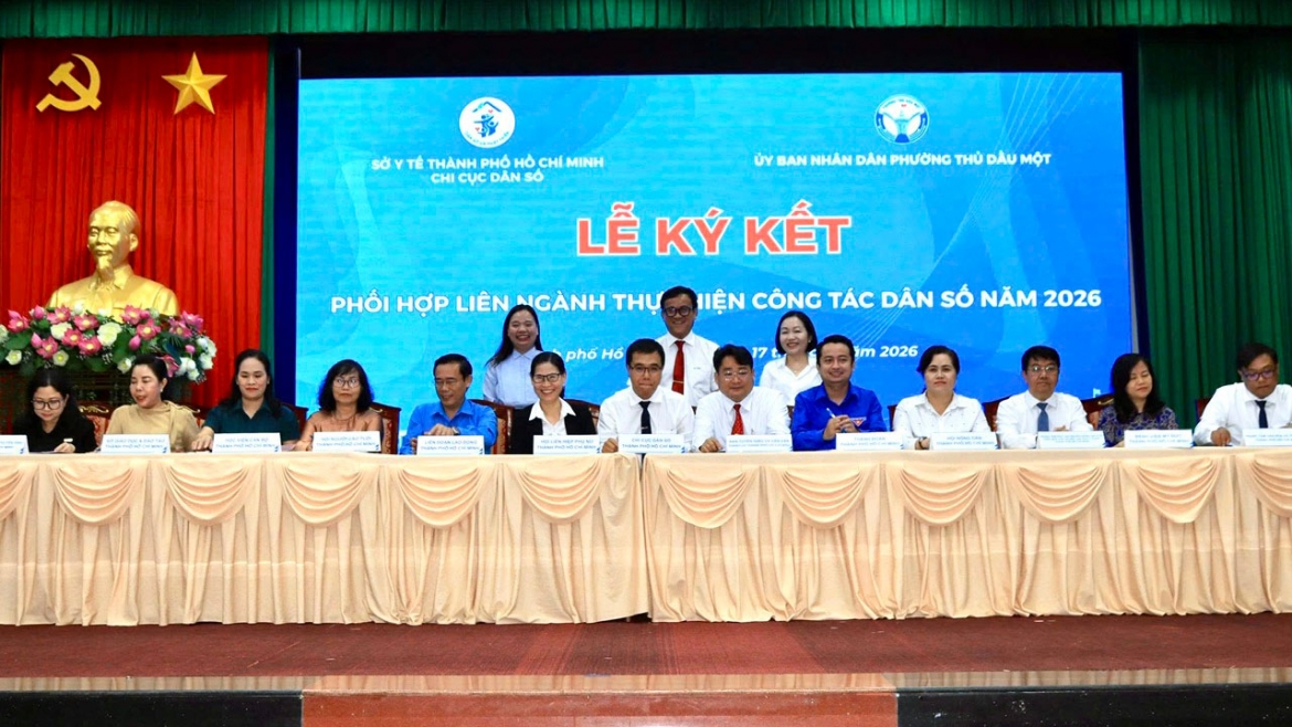 Lễ ký kết phối hợp thực hiện công tác dân số.