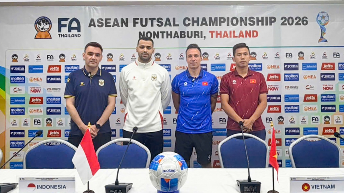 ĐT Futsal Việt Nam sẵn sàng cho trận đấu với ĐT futsal Indonesia (Ảnh: VFF)