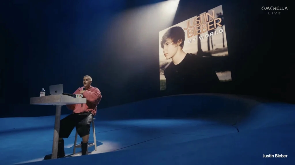 Justin Bieber tái hiện hành trình âm nhạc khi phát lại các MV cũ, từ Baby đến Never Say Never. (Ảnh: X)