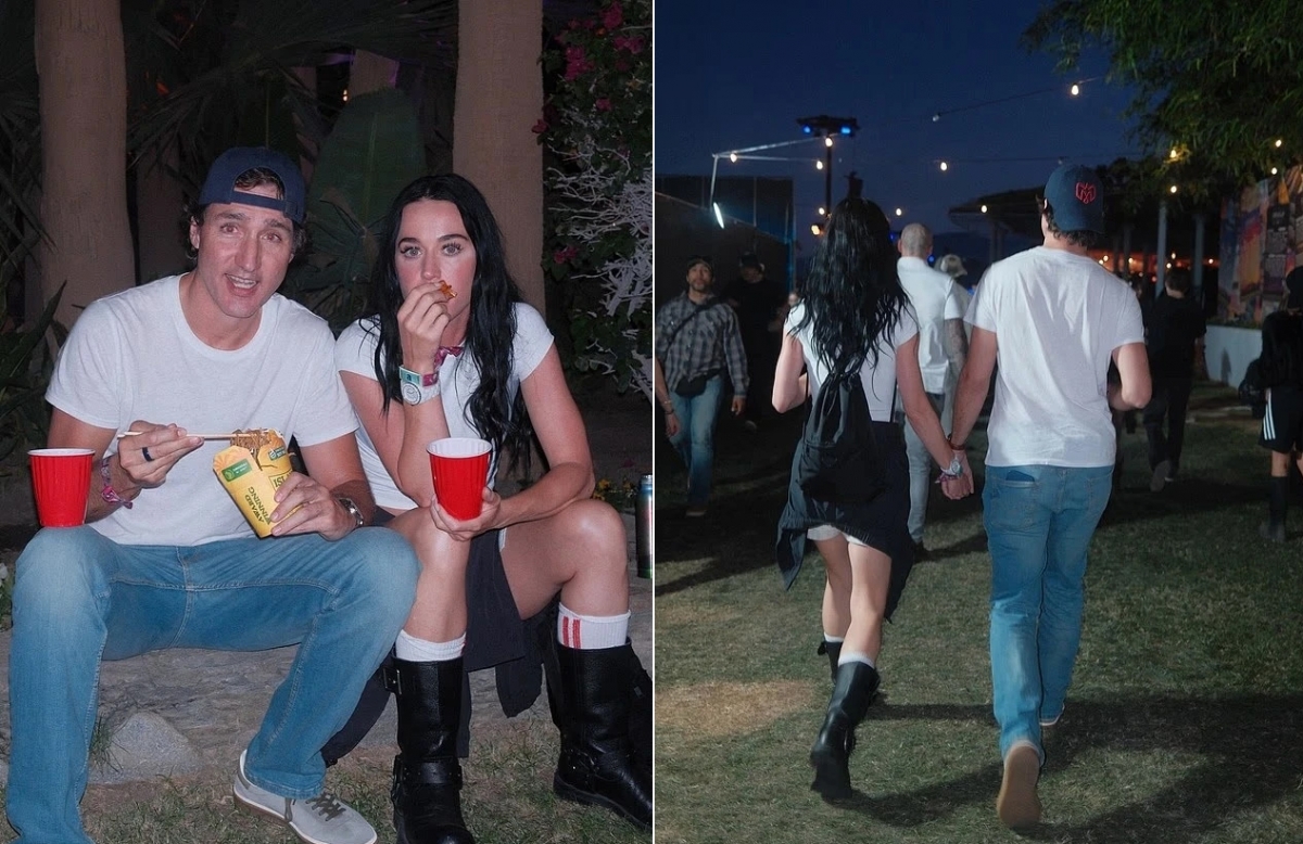 Katy Perry nắm tay Justin Trudeau thoải mái hòa mình vào đám đông lễ hội.