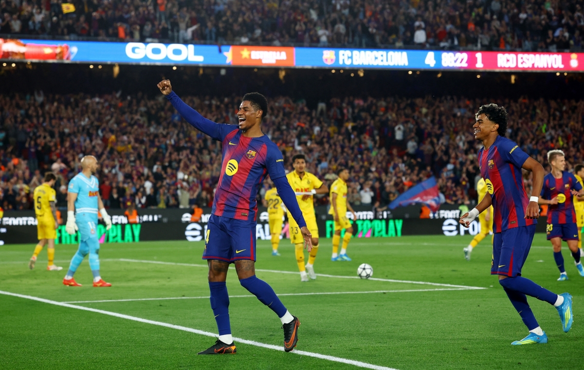 Barca thắng Espanyol 4-1 tại vòng 31 La Liga. (Ảnh: Reuters)