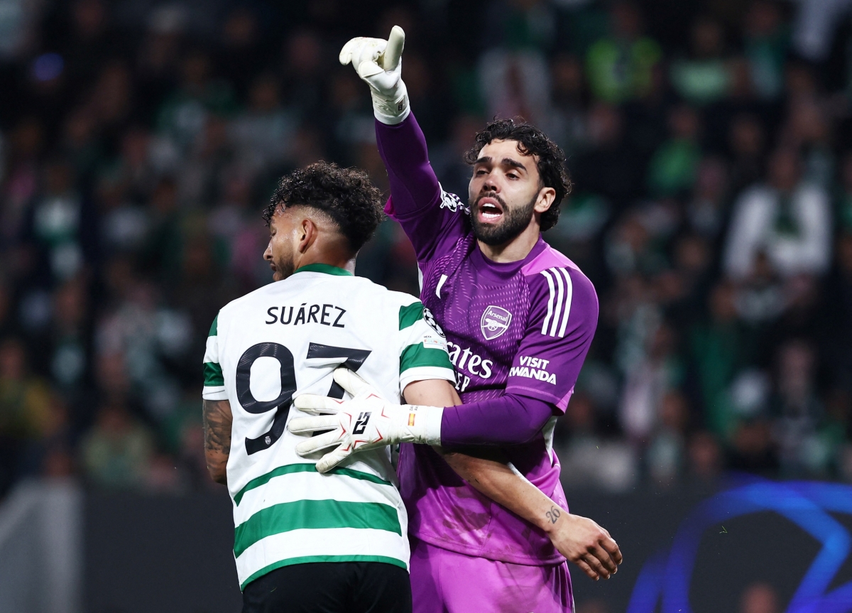 Thủ thành David Raya thi đấu tập trung và giữ sạch mành lưới cho Arsenal. (Ảnh: Reuters)