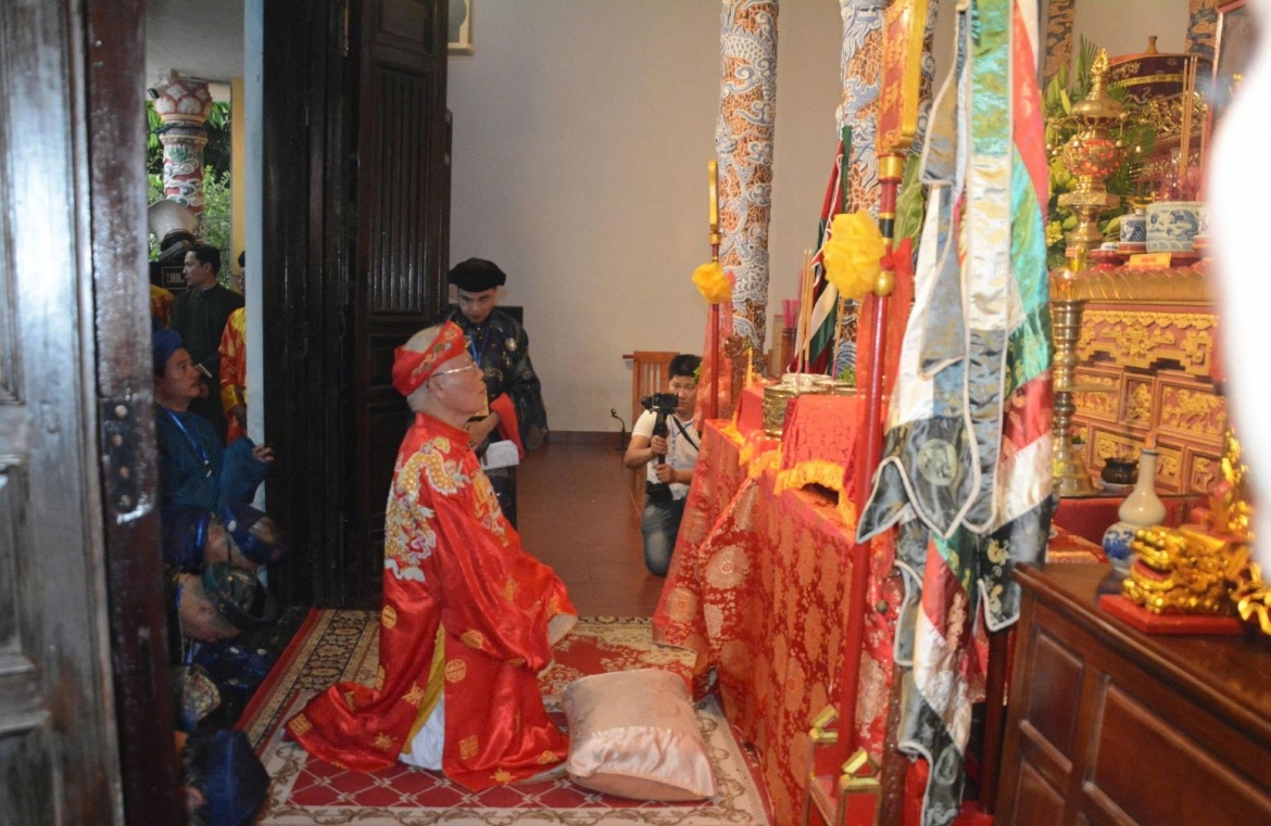 Nghi lễ rời điện tại Thánh đường Thiên Tiên Thánh Giáo (số 352 Chi Lăng, thành phố Huế)
