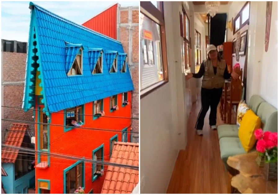 Ngôi nhà siêu mỏng đang gây bão mạng xã hội. (Ảnh: VTC News)