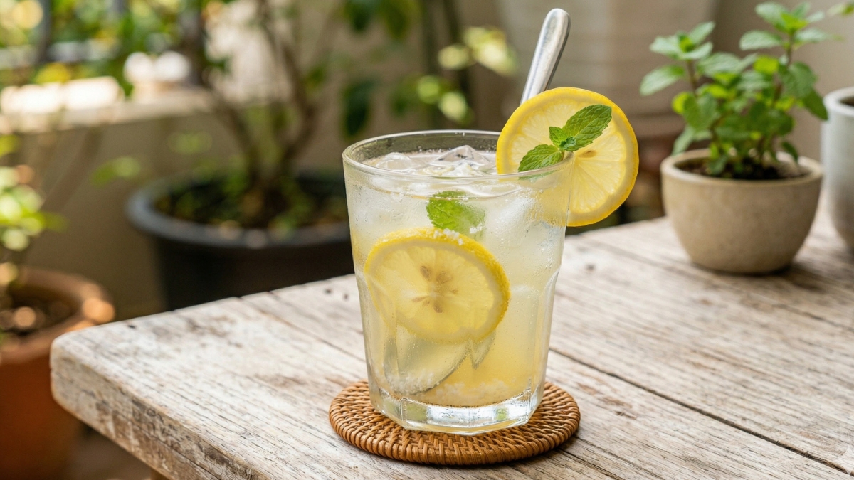 Ngoài nước lọc, nước chanh là lựa chọn đơn giản, dễ làm, được nhiều chuyên gia đánh giá có lợi cho sức khỏe nếu dùng đúng cách. (Ảnh: AI)