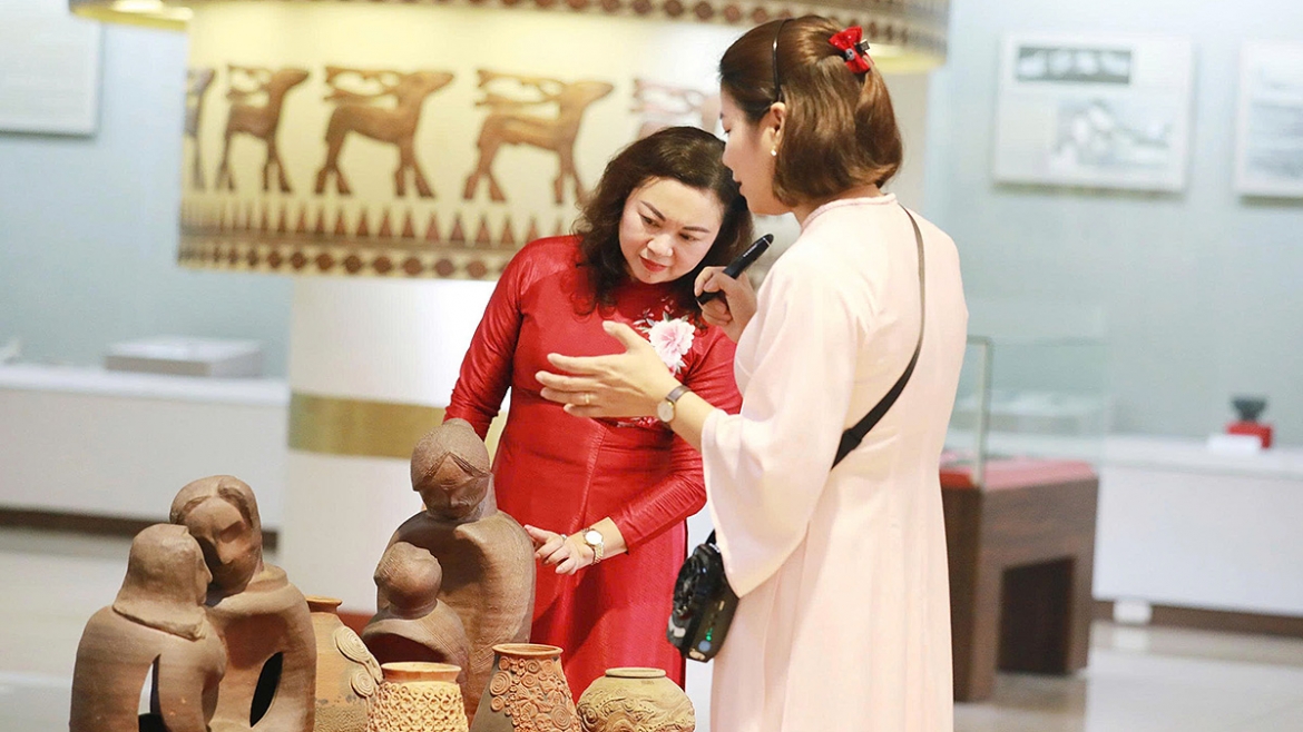 Bảo tàng Hùng Vương trưng bày chuyên đề “Văn hóa thời đại Hùng Vương – Tinh hoa hội tụ”. (Ảnh: BTHV)