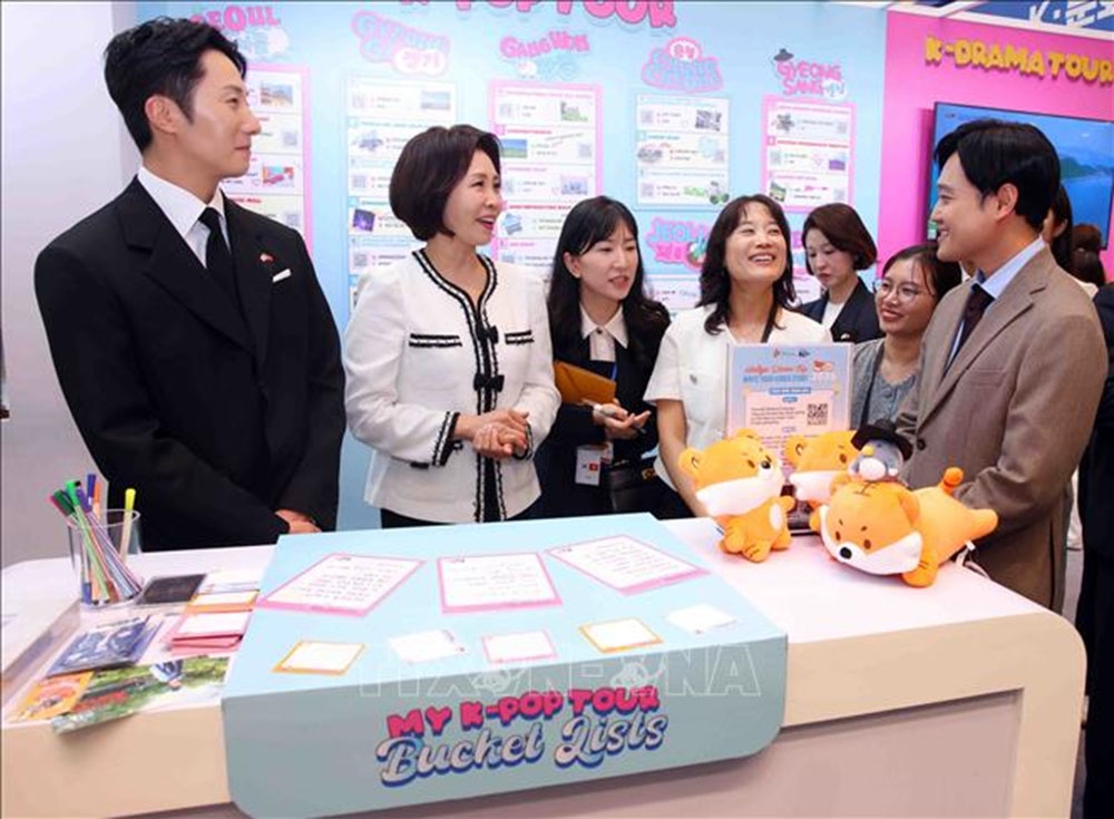 Phu nhân Tổng thống Hàn Quốc Lee Jae Myung, bà Kim Hae Kyung tham dự Lễ hội Văn hóa và Du lịch Hàn Quốc 2026 tại Hà Nội. Ảnh: Phạm Kiên/TTXVN