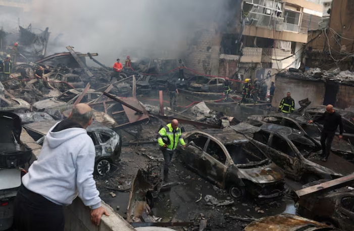 Tên lửa của Israel bắn trúng Thủ đô Beirut, Lebanon. (Ảnh: Reuters)