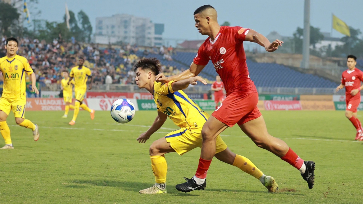 Thể Công Viettel không thể giành chiến thắng trước SLNA (Ảnh: SLNA)