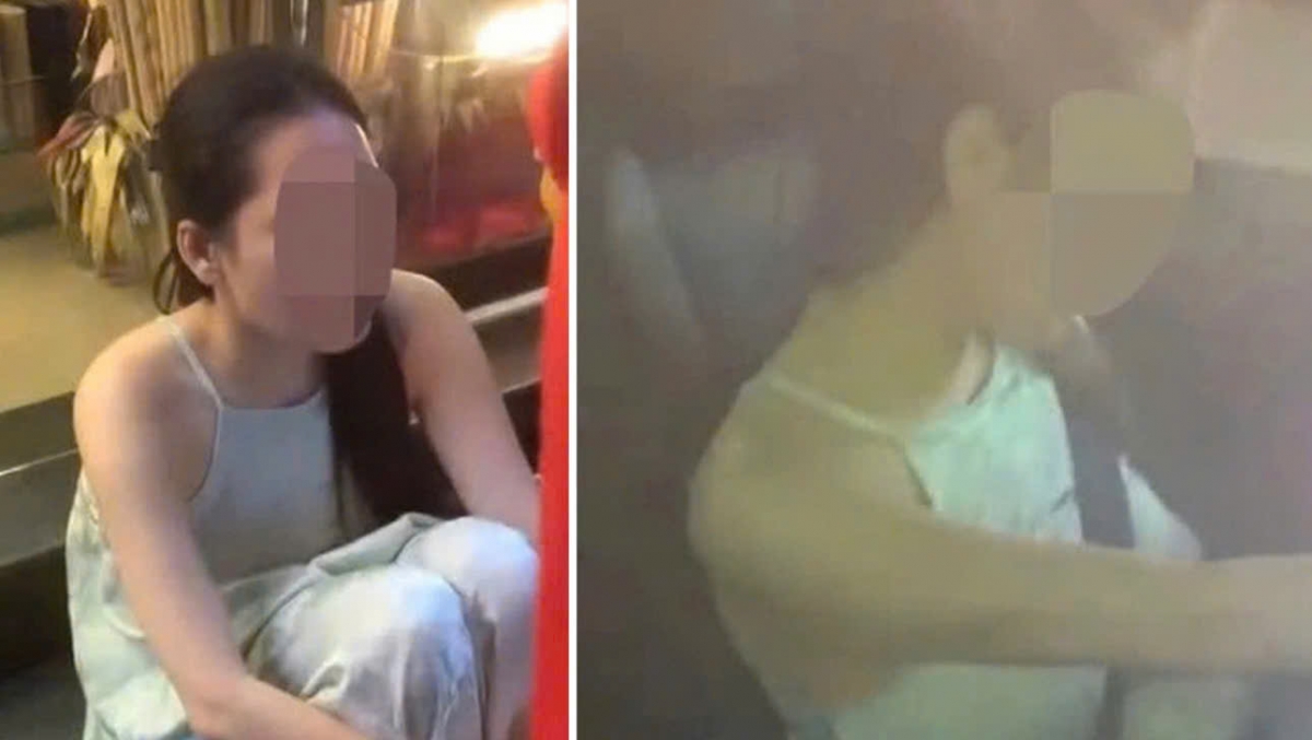 Nữ tài xế sau khi gây ra vụ tai nạn Ảnh: Cắt từ clip.