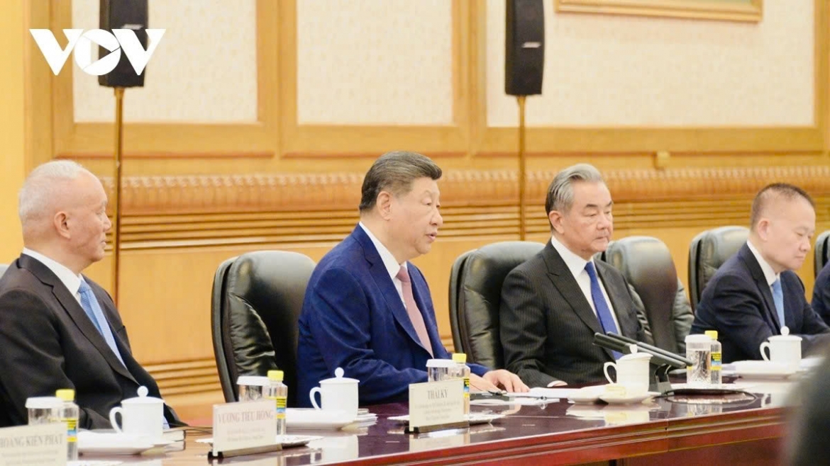 Tổng Bí thư, Chủ tịch Trung Quốc Tập Cận Bình phát biểu tại hội đàm sáng 15/4