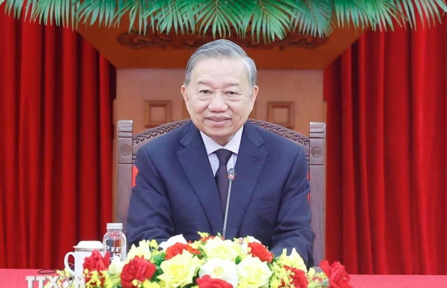 Tổng Bí thư, Chủ tịch nước Tô Lâm điện đàm với Thủ tướng Australia Anthony Albanese. (Ảnh: TTXVN)