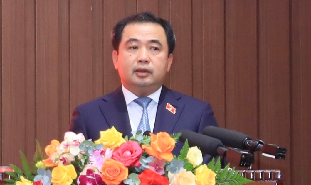 Bí thư Thành ủy Hà Nội Trần Đức Thắng phát biểu nhận nhiệm vụ. Ảnh: Quang Thái