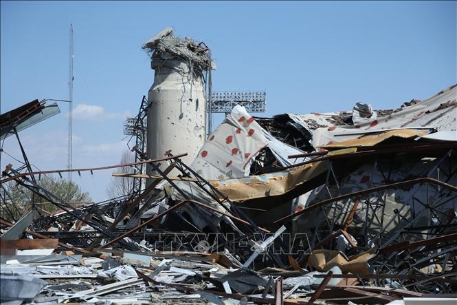 Khu liên hợp thể thao ở Tehran, Iran, bị phá huỷ sau vụ không kích của Mỹ - Israel ngày 3/4 (Ảnh: THX/TTXVN)