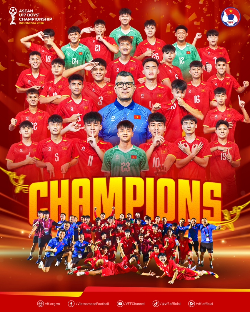 U17 Việt Nam lần thứ 4 vô địch Đông Nam Á.