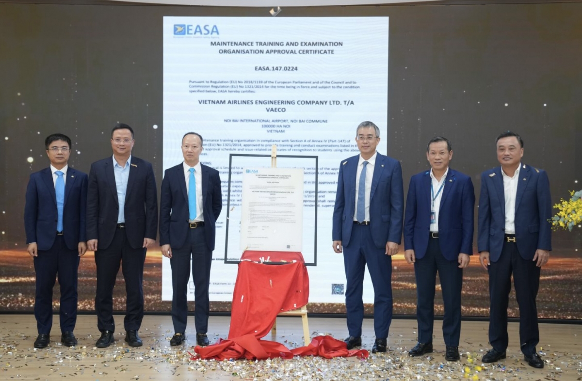VAECO vừa được Cơ quan An toàn Hàng không châu Âu (EASA) chứng nhận là tổ chức đào tạo bảo dưỡng theo tiêu chuẩn.
