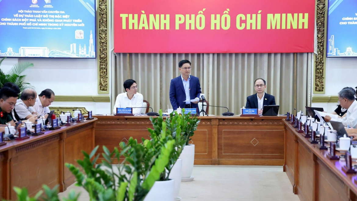 Phó Chủ tịch UBND TP.HCM Nguyễn Mạnh Cường phát biểu (Ảnh: L.T)