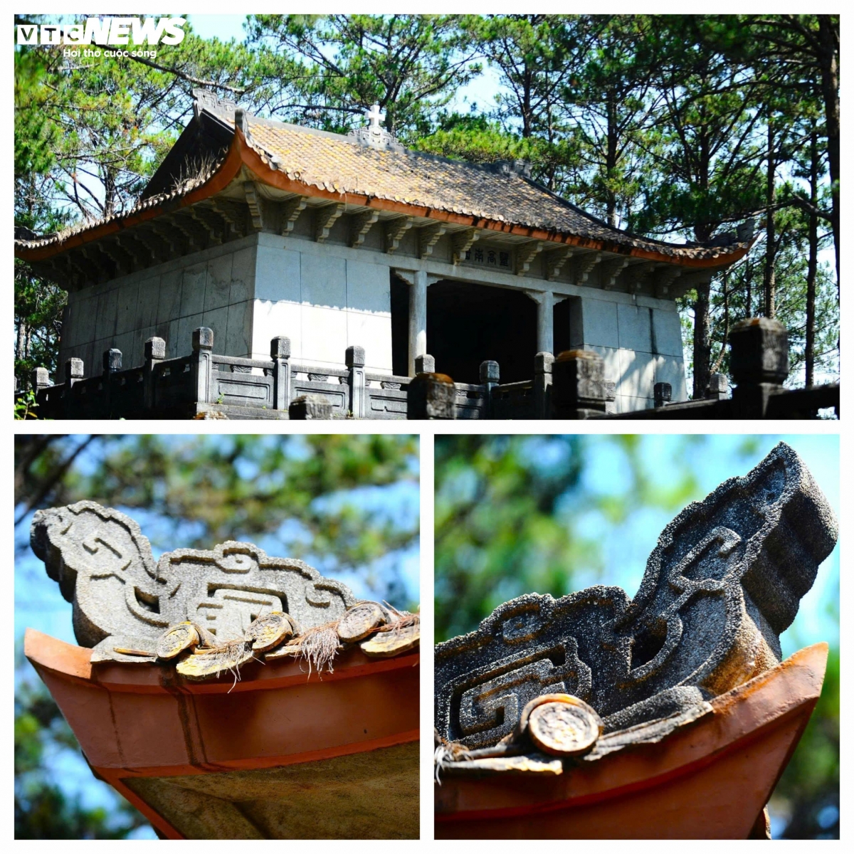 Không gian lăng mang đậm màu sắc phương Đông với bốn phần mái được vót công, gợi hình ảnh như một đóa hoa sen đang hé nở. Điều này giúp cho tổng thể lăng vẫn giữ được trọn vẹn nét thanh thoát nhưng cũng không đánh mất đi tính trang nghiêm, kín đáo cần thiết của một công trình kiến trúc tâm linh. Từng chi tiết được chăm chút tỉ mỉ, cẩn thận và mềm mại. Phần mái được vót cong, có nét tương đồng với những công trình lăng tẩm, cung đình nơi cố đô Huế.