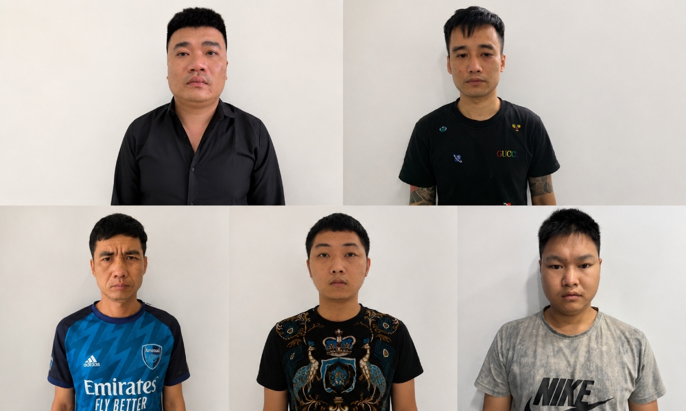 Các đối tượng: Tạ Văn Phúc, Lê Việt Anh, Nguyễn Văn Hùng, Nguyễn Đức Trọng, Dương Văn Tuấn tại cơ quan điều tra