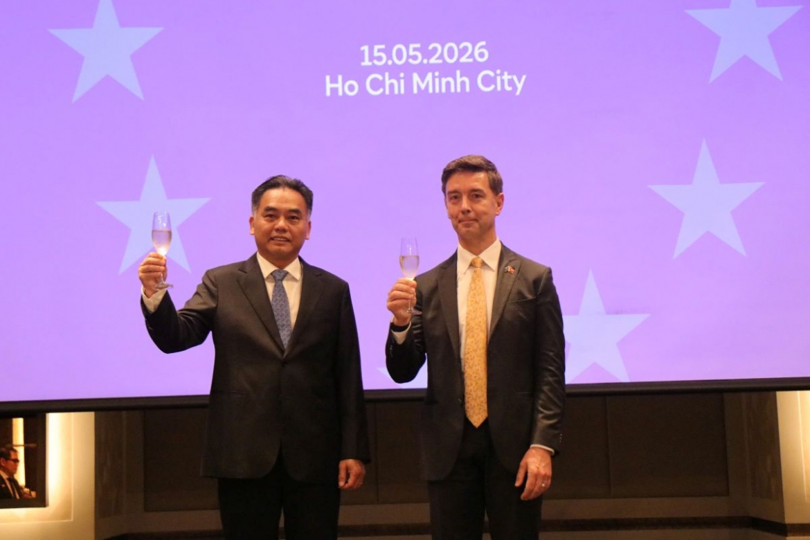 Nghi thức nâng ly chúc mừng Ngày châu Âu diễn ra tại TP.HCM