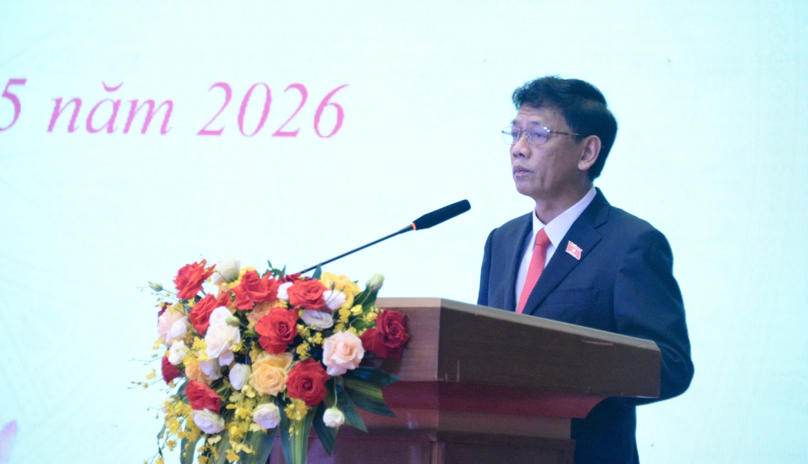 Ông Lâm Văn Mẫn, Chủ tịch Hội đồng Dân tộc của Quốc hội phát biểu
