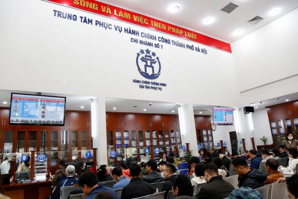 Trung tâm Phục vụ hành chính công thành phố Hà Nội, chi nhánh số 7.
Ảnh: Trang thông tin điện tử Trung tâm Phục vụ hành chính công thành phố Hà Nội