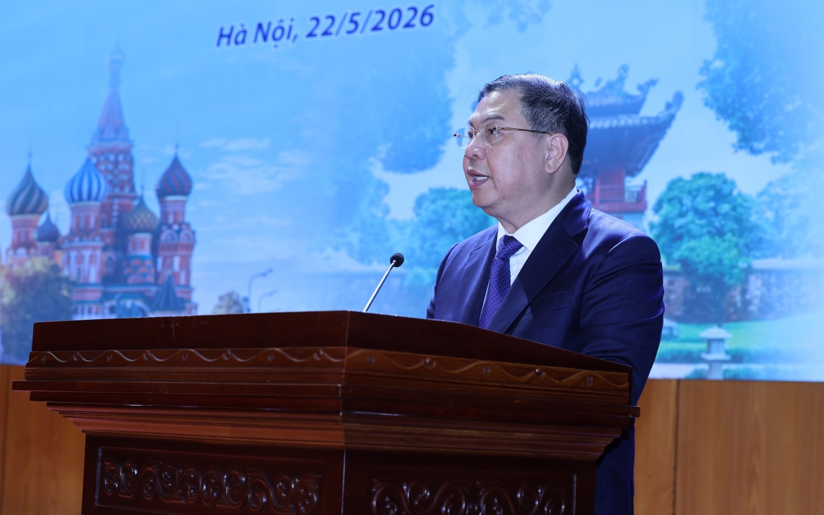 Phó Thủ tướng Thường trực Chính phủ Phạm Gia Túc phát biểu tại Hội nghị Hiệu trưởng các trường đại học Việt Nam - Liên bang Nga lần thứ 3 - Ảnh: VGP/Phương Nguyên