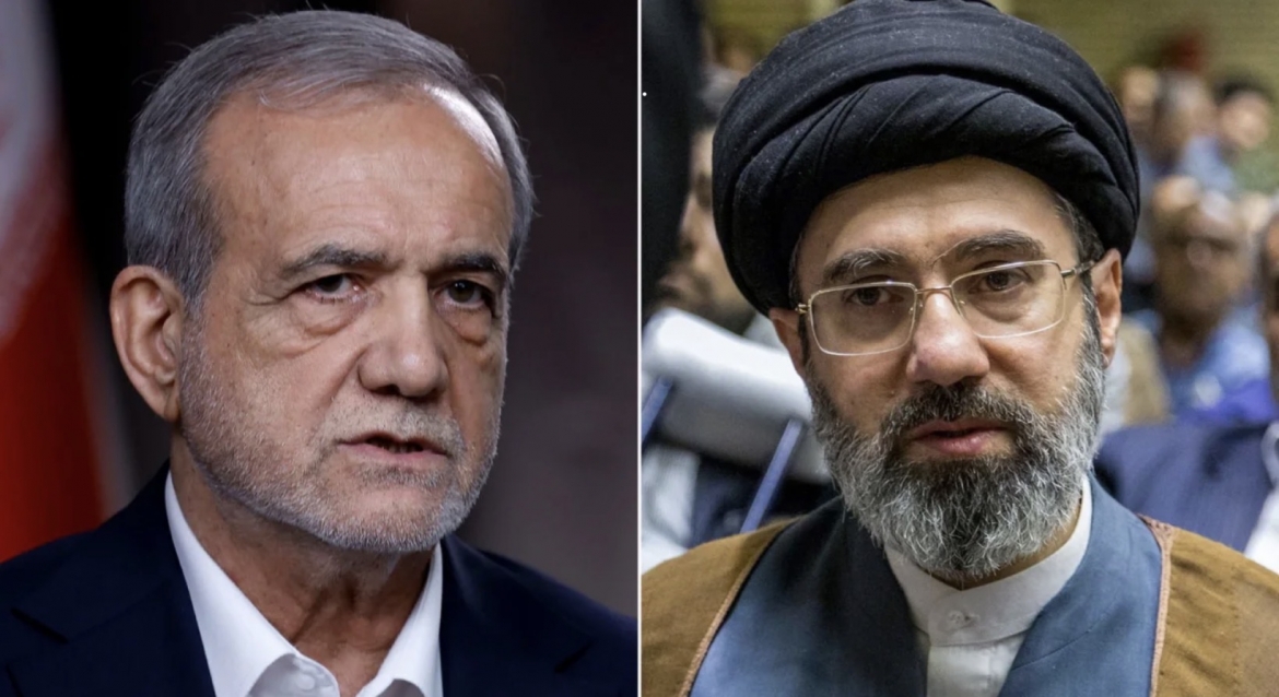 Tổng thống Masoud Pezeshkian và Lãnh tụ tối cao Mojtaba Khamenei. Ảnh: Reuters