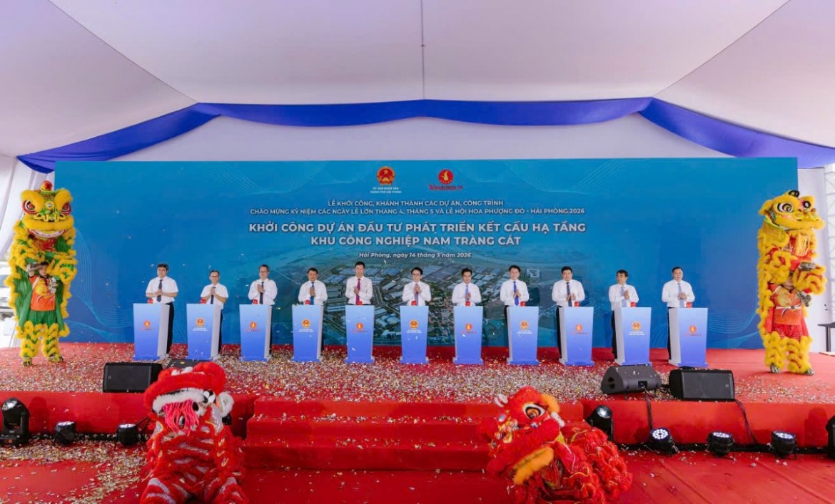 Dự án Đầu tư phát triển kết cấu hạ tầng Khu công nghiệp Nam Tràng Cát chính thức khởi công
