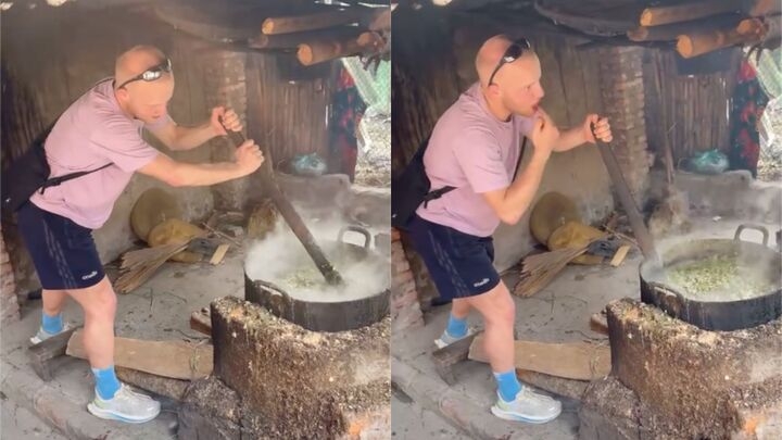 Dân mạng nhìn khách Tây nấu mà cũng hào hứng muốn thử đứng bếp xem sao. (Ảnh chụp màn hình)