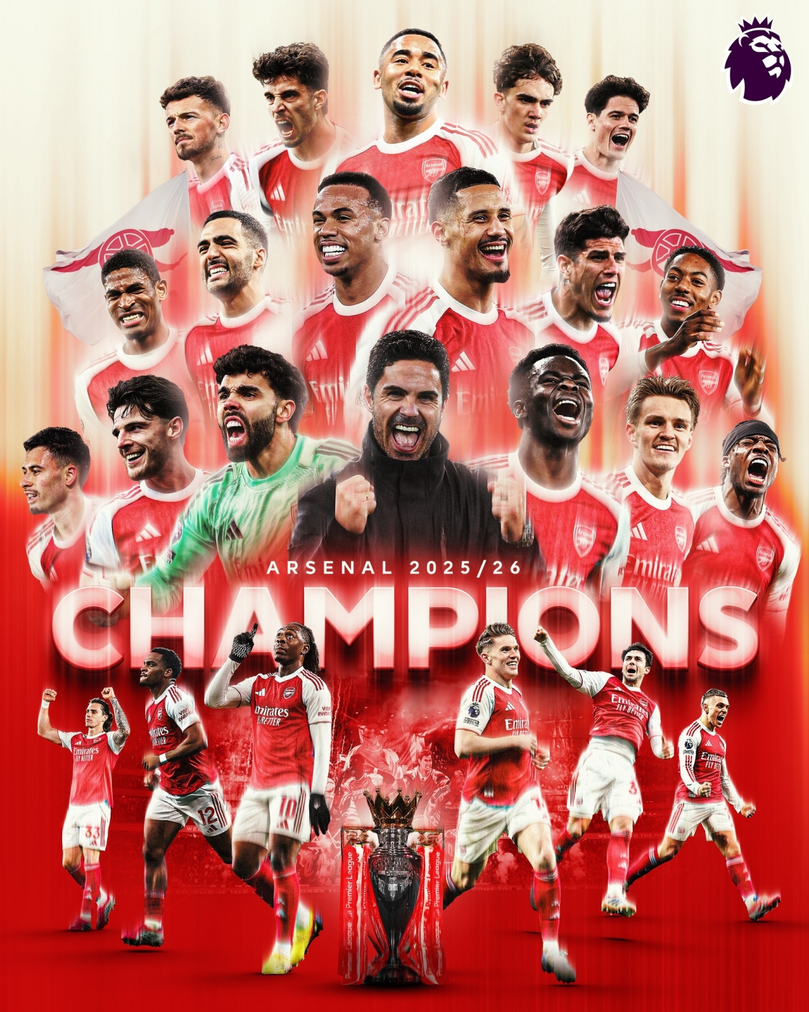 Arsenal vô địch Ngoại hạng Anh 2025/2026.