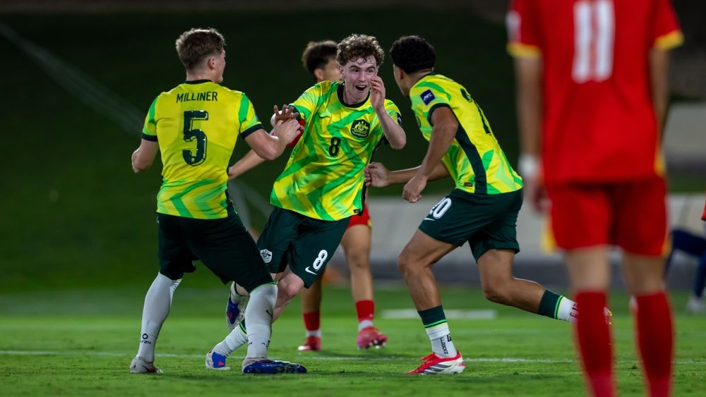 U17 Australia phá vỡ thế quân bình. (Ảnh: AFC)