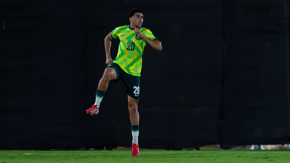 Georgio Hassarati ăn mừng bàn thắng. (Ảnh: AFC)