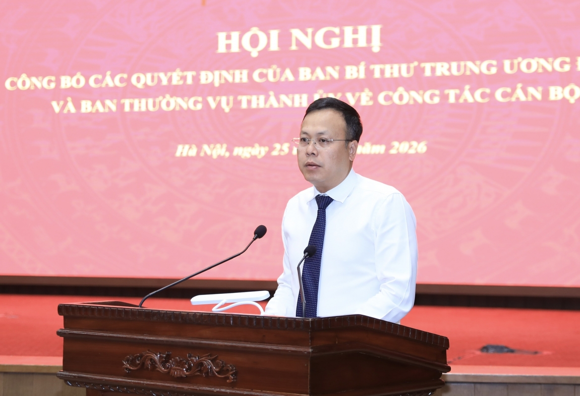 Ông Phạm Quang Thanh phát biểu nhận nhiệm vụ