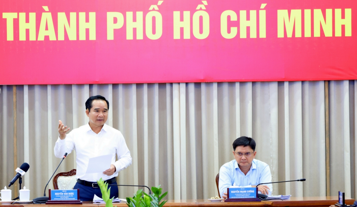 Chủ tịch UBND TP.HCM Nguyễn Văn Được phát biểu. Ảnh: L.P