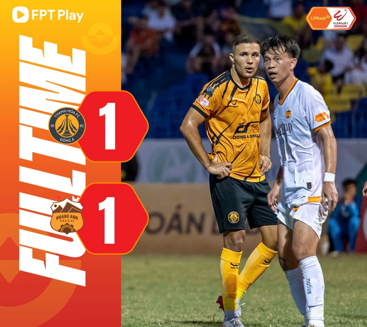 Thanh Hóa và HAGL chia điểm ở vòng 24 V-League 2025/2026.