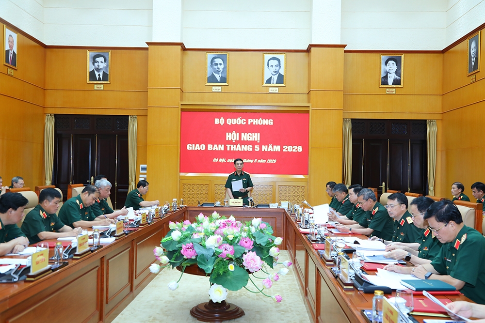 Đại tướng Phan Văn Giang chủ trì hội nghị. (Ảnh: Nguyên Hải)