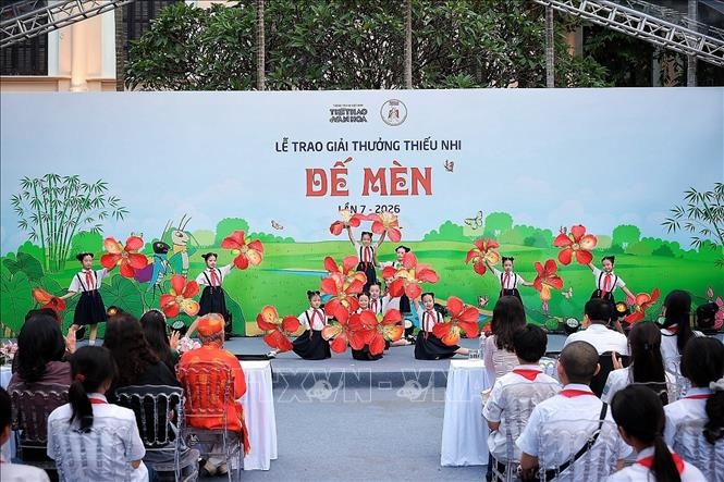 Tiết mục văn nghệ tại lễ trao giải. Ảnh: Phạm Tuấn Anh/TTXVN