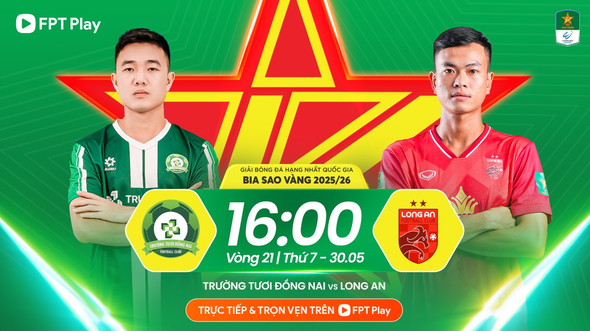 Đồng Nai sẽ gặp Long An vào lúc 16h ngày 30/5.